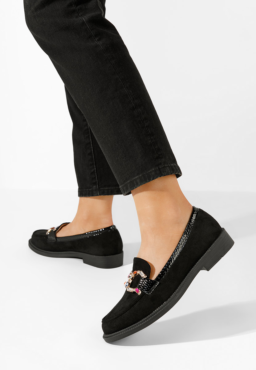Czarne mokasyny damskie Juanita