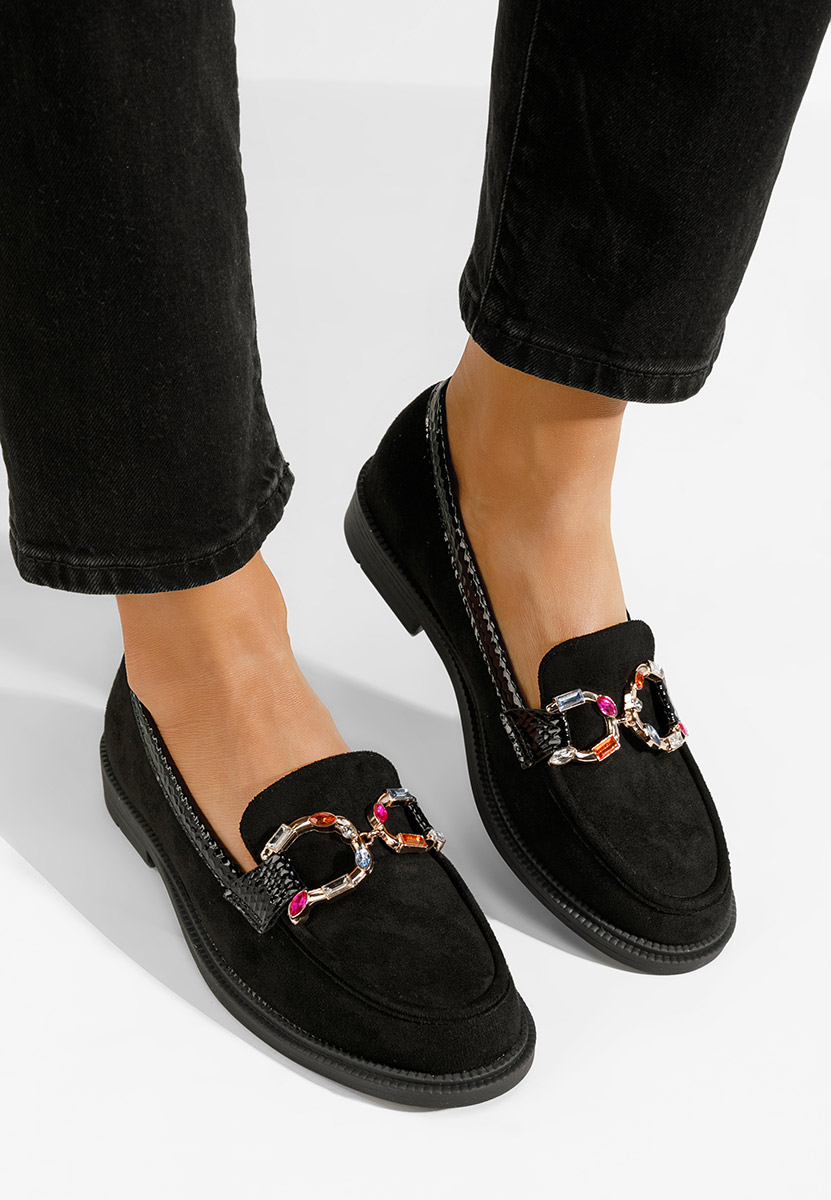 Czarne mokasyny damskie Juanita