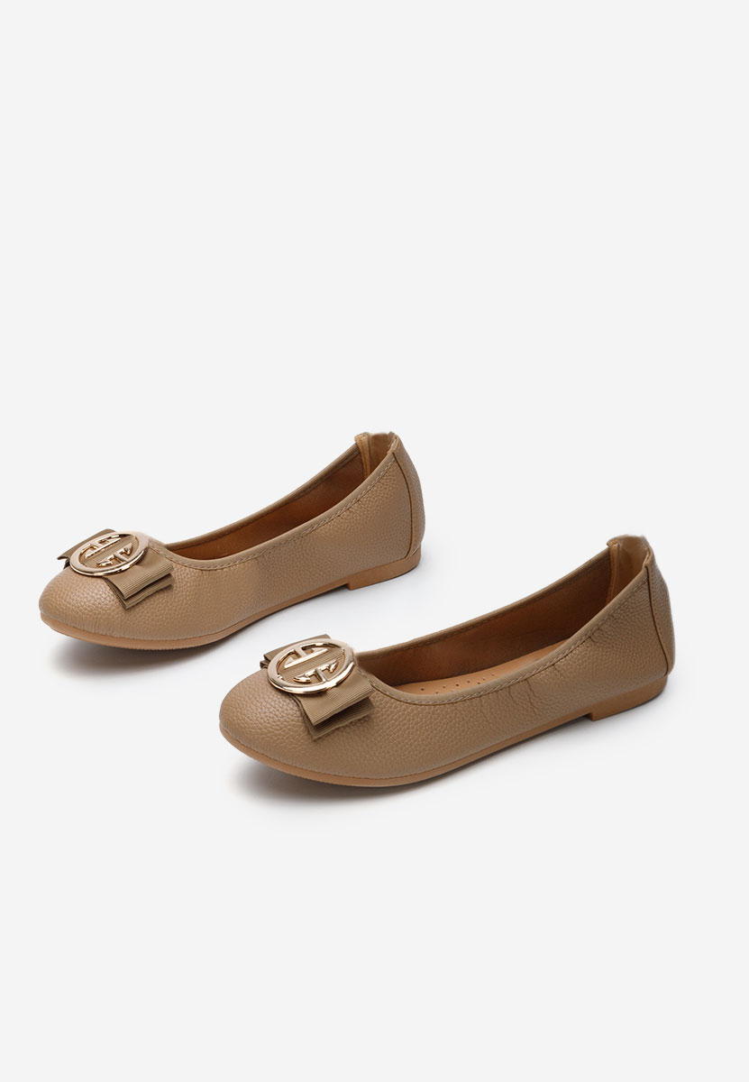 Khaki baleriny damskie Trisha