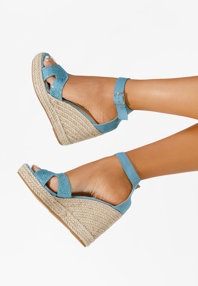 Niebieski espadryle na koturnie Josia