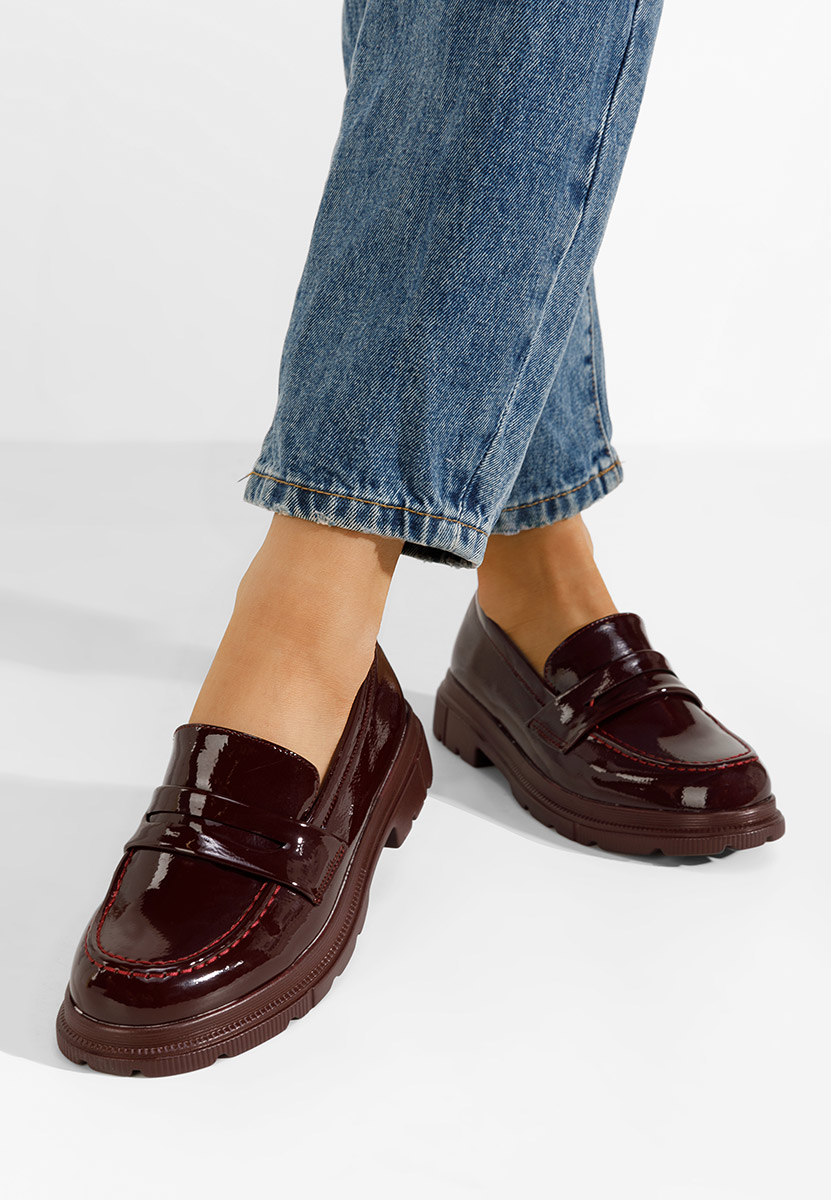  loafers damskie Flira bordo