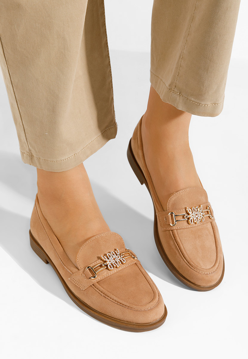 Khaki mokasyny damskie Almatea