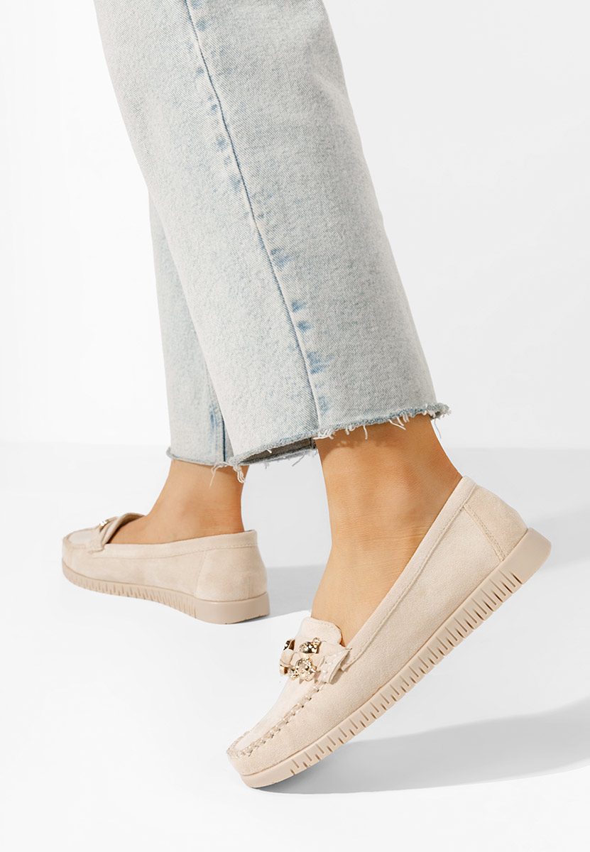 Beżowe mokasyny damskie Maritia