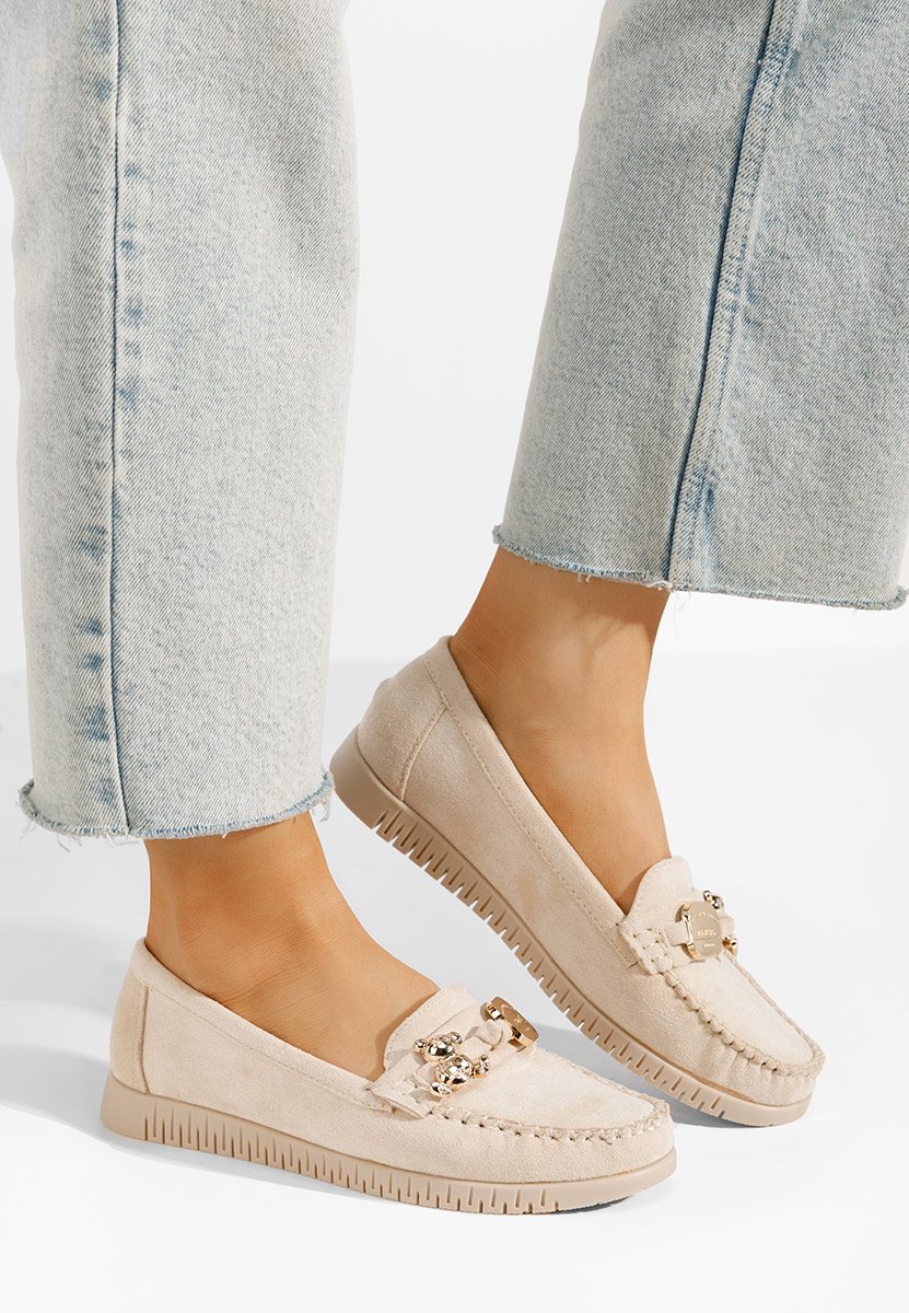 Beżowe mokasyny damskie Maritia