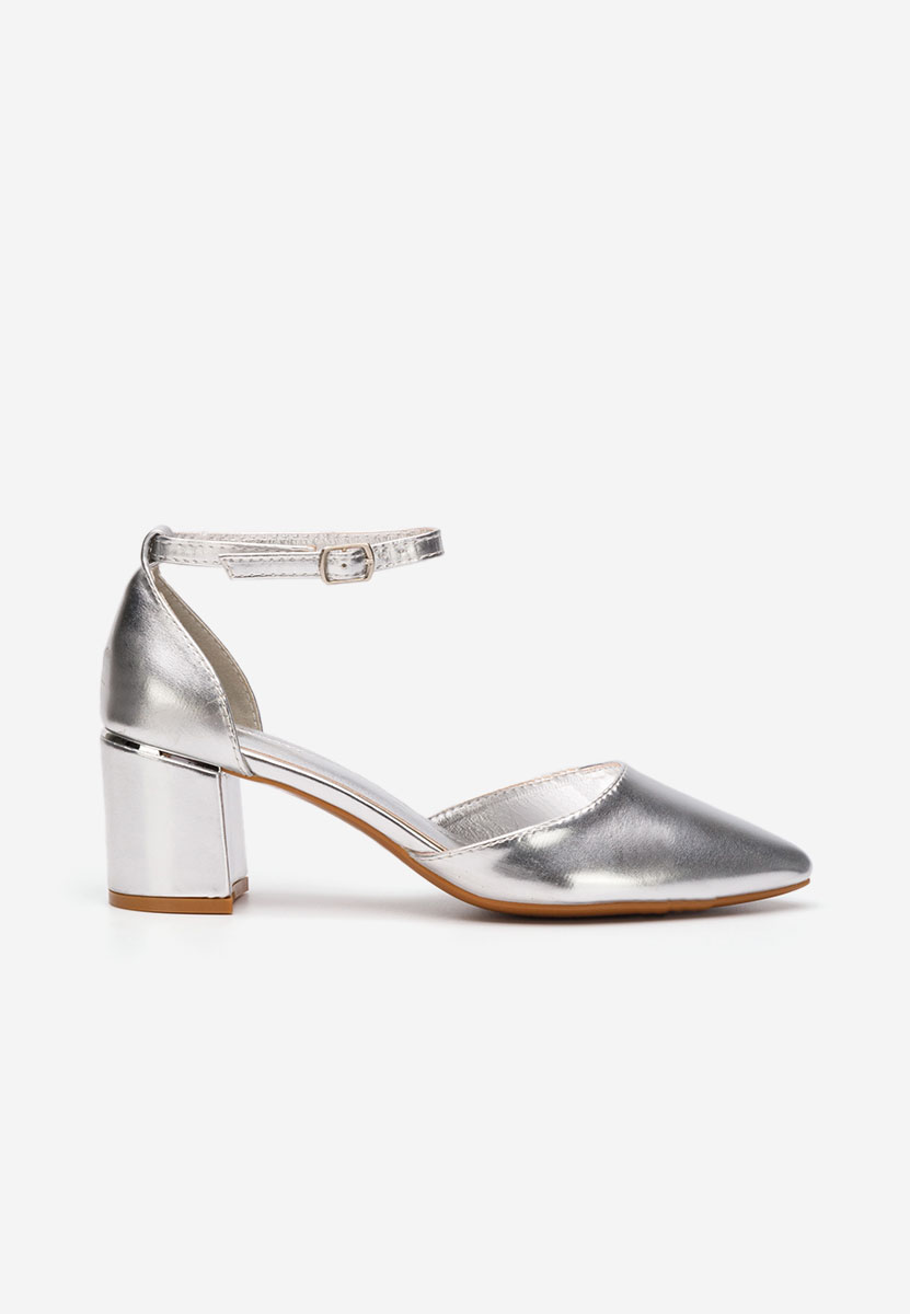 Srebrne czółenka na słupku Charmella V3