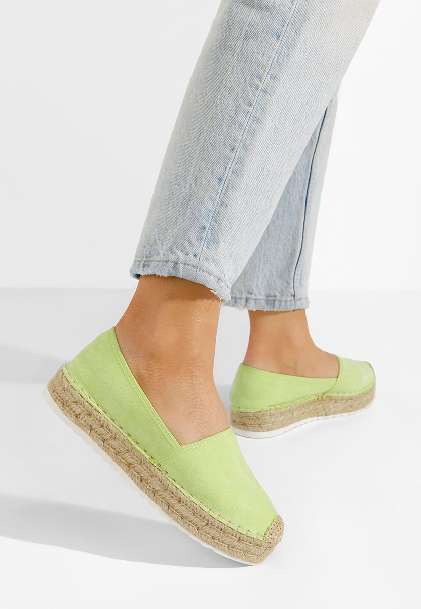 Limonkowe espadryle damskie Lemeria