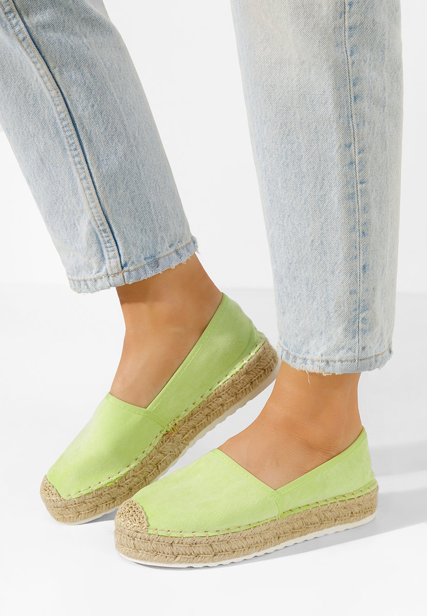 Limonkowe espadryle damskie Lemeria