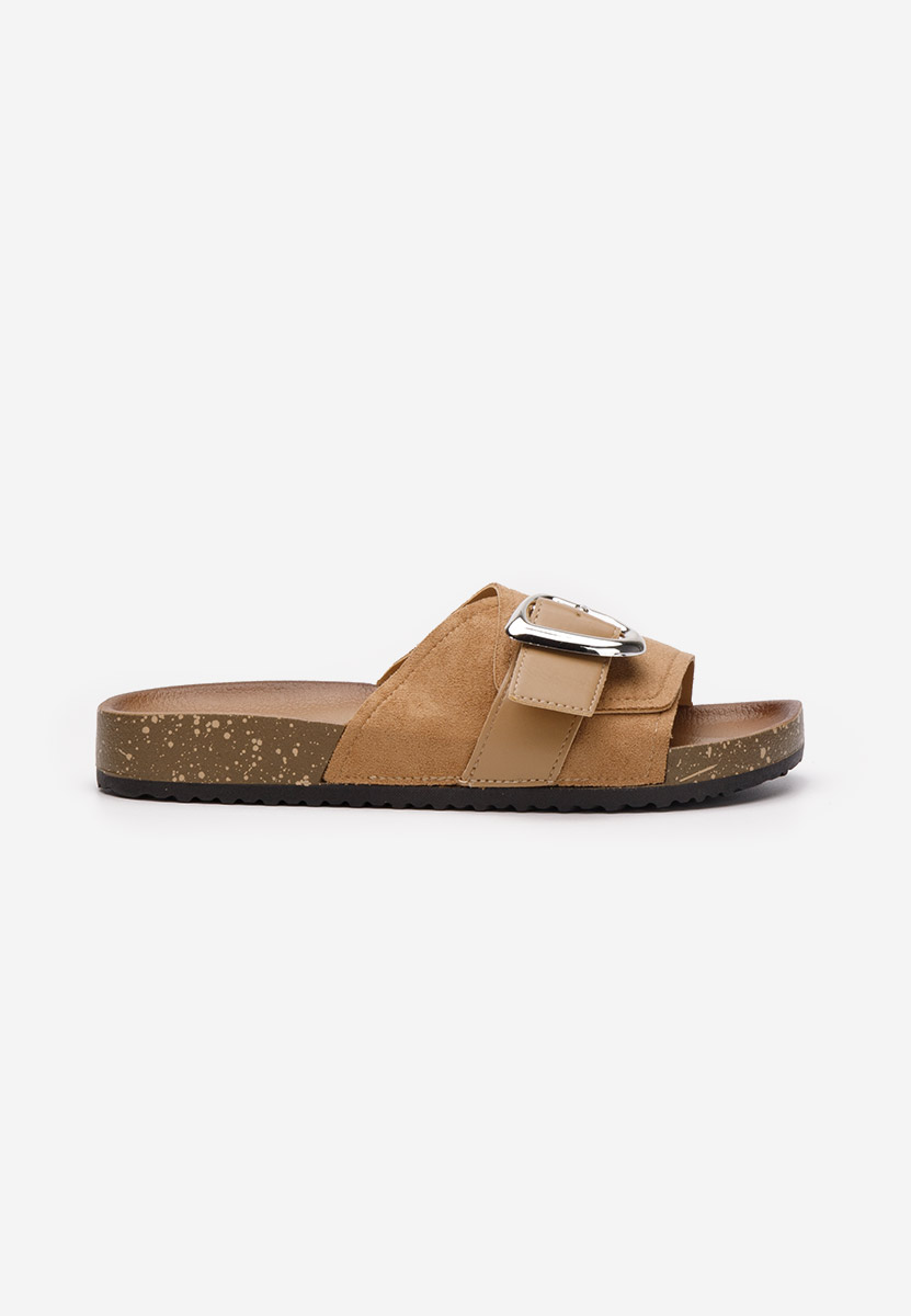 Khaki klapki damskie Isabelle