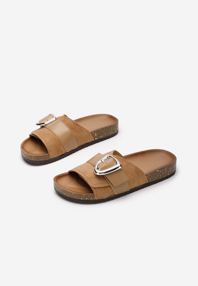 Khaki klapki damskie Isabelle
