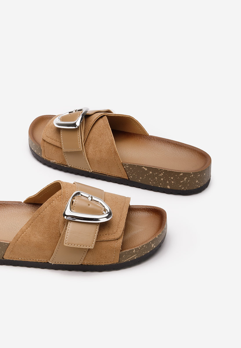 Khaki klapki damskie Isabelle
