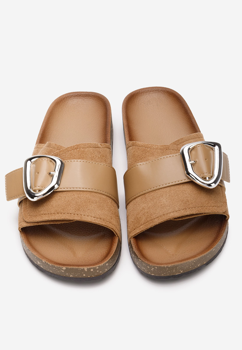 Khaki klapki damskie Isabelle