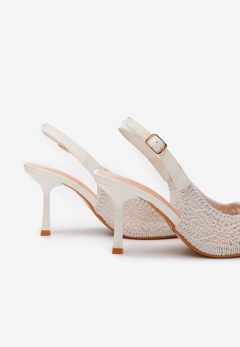 Białe szpilki na obcasie Besima