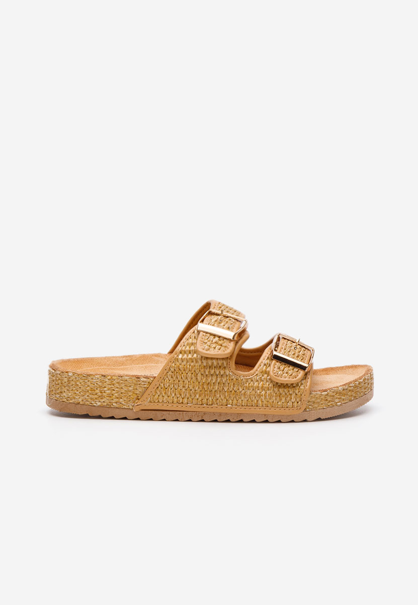 Khaki klapki damskie Caellia