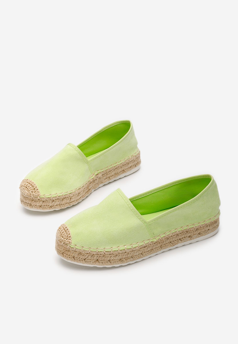 Limonkowe espadryle damskie Lemeria