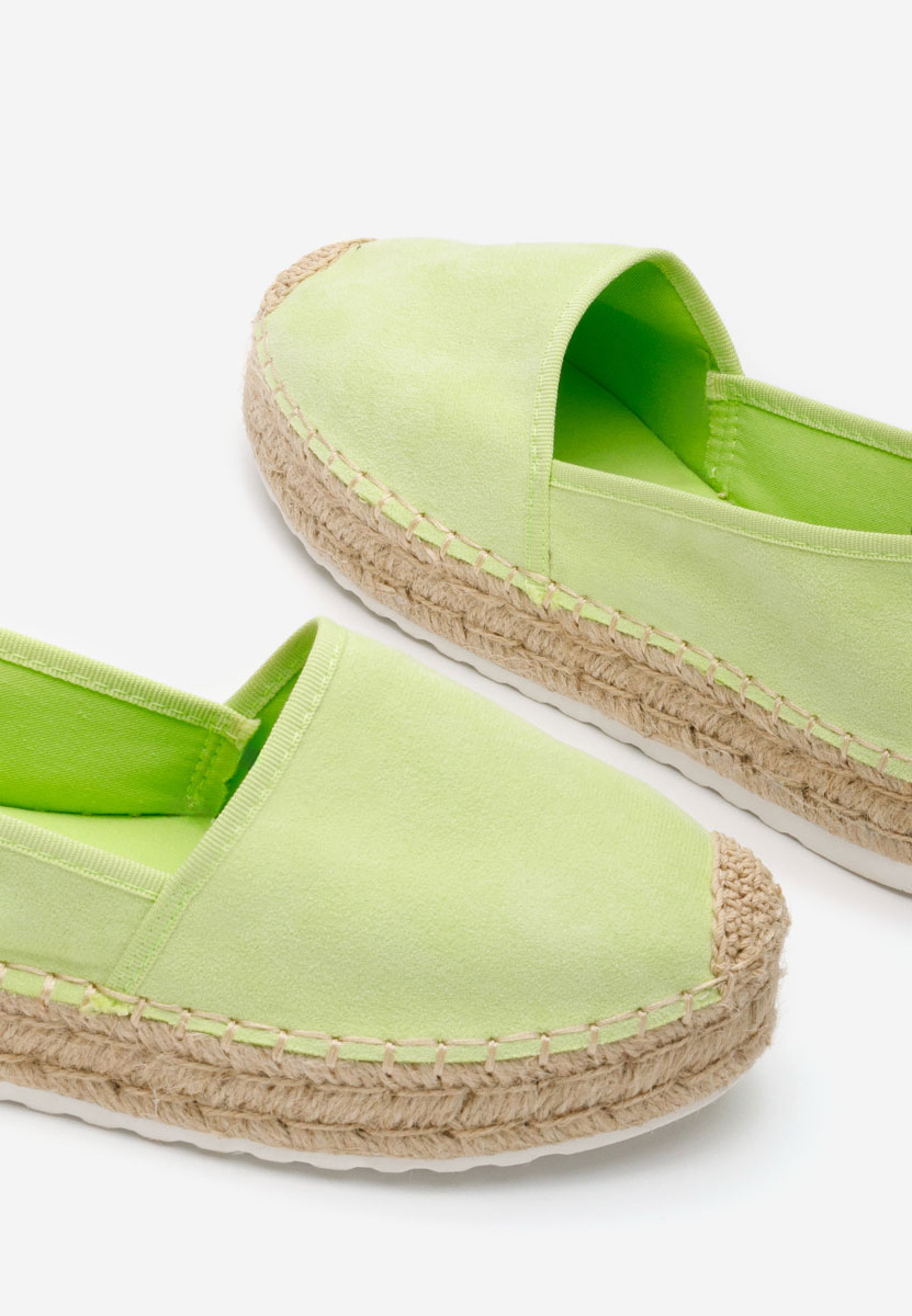 Limonkowe espadryle damskie Lemeria