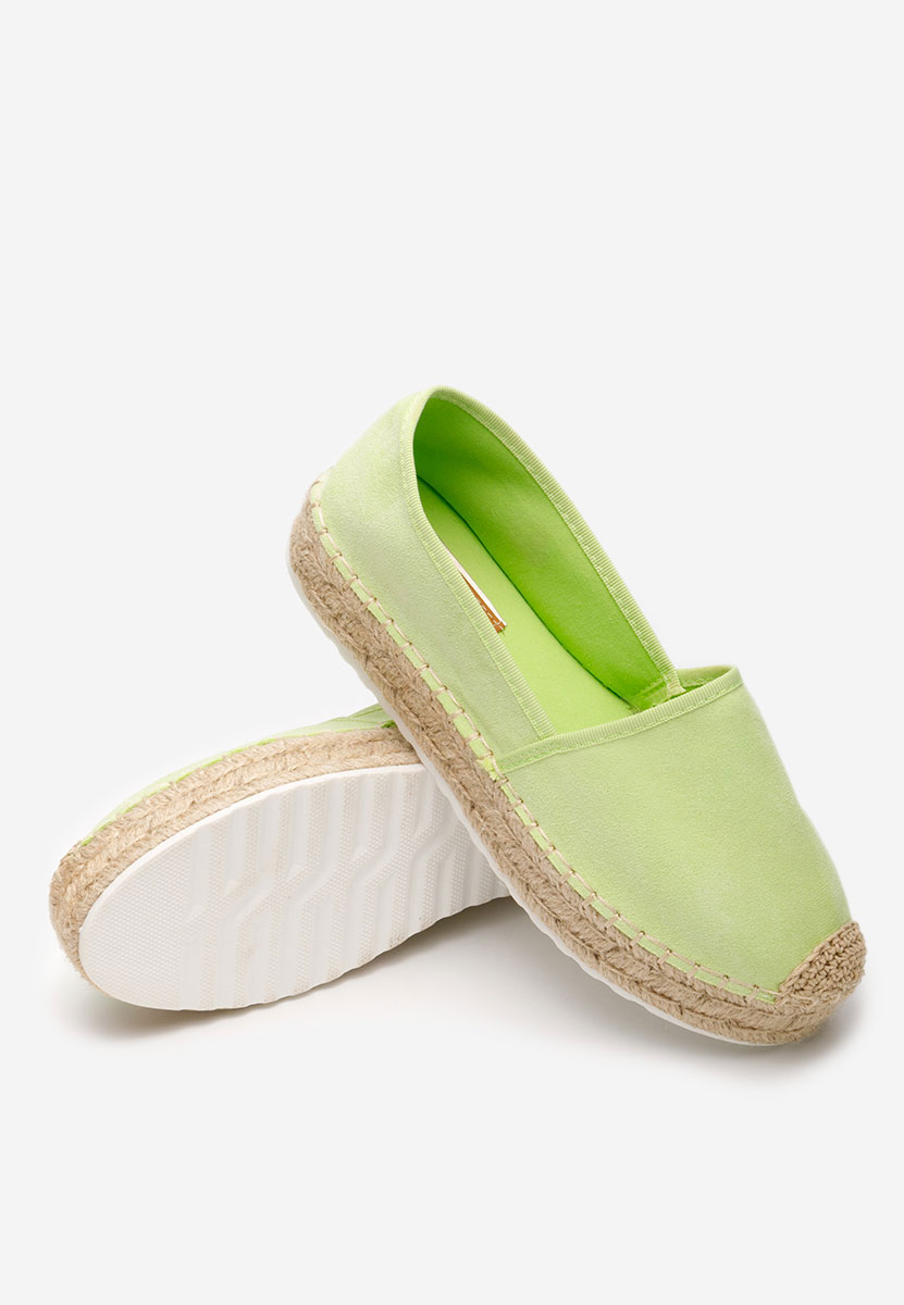 Limonkowe espadryle damskie Lemeria