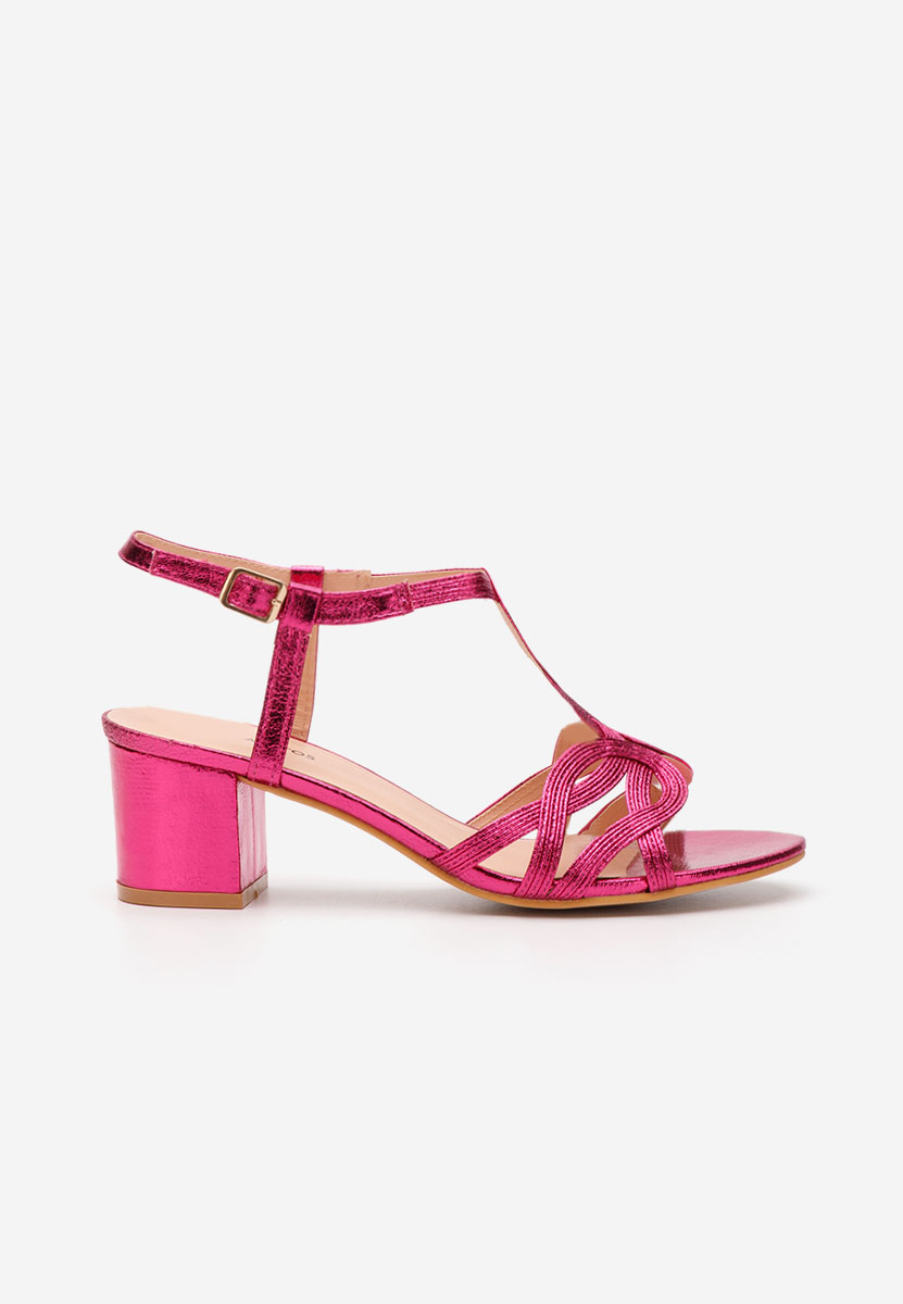 Fuksjowe sandały na słupku Siltia