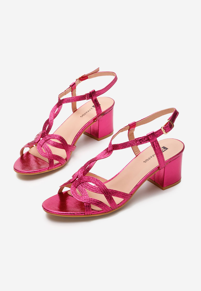 Fuksjowe sandały na słupku Siltia