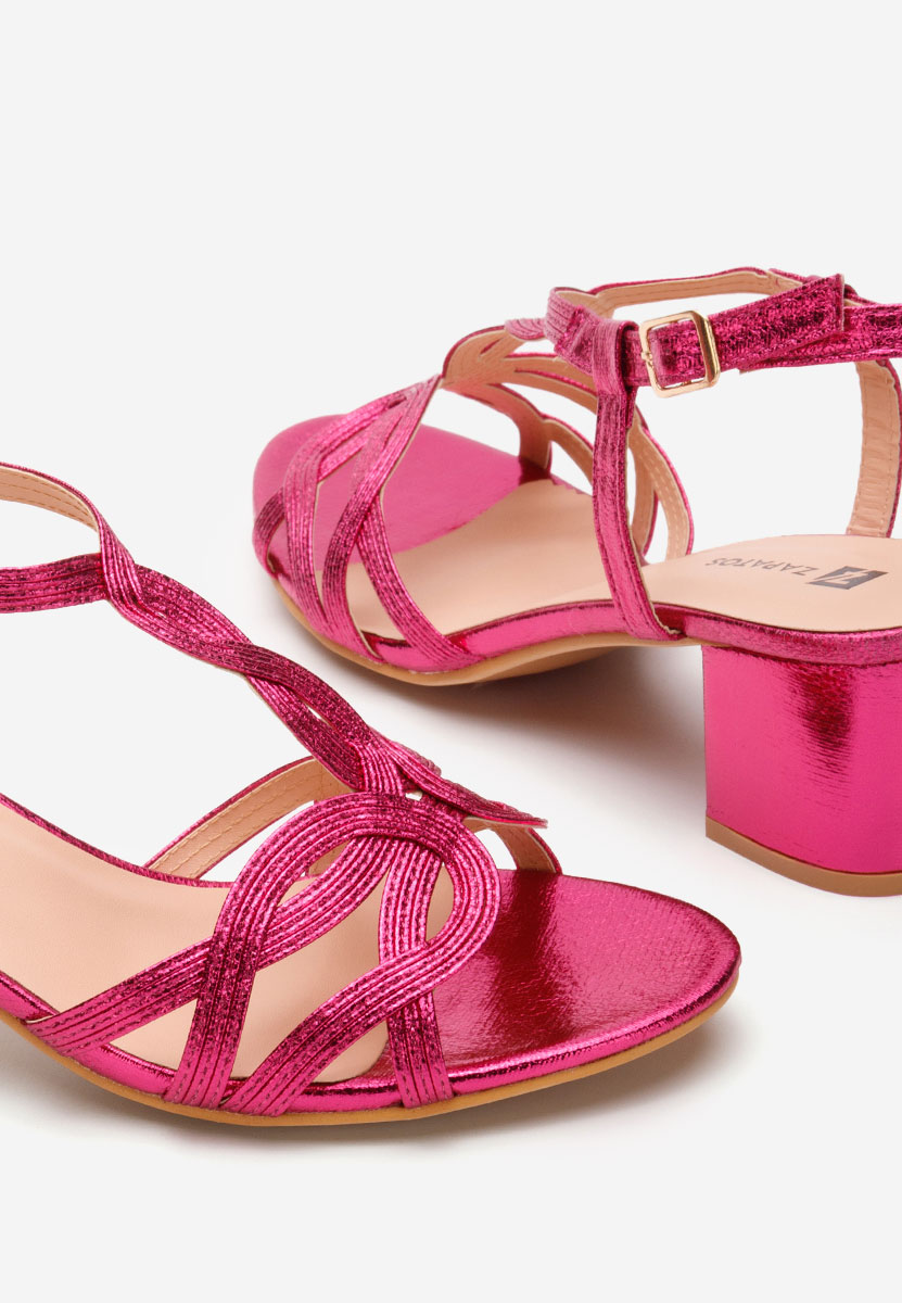 Fuksjowe sandały na słupku Siltia