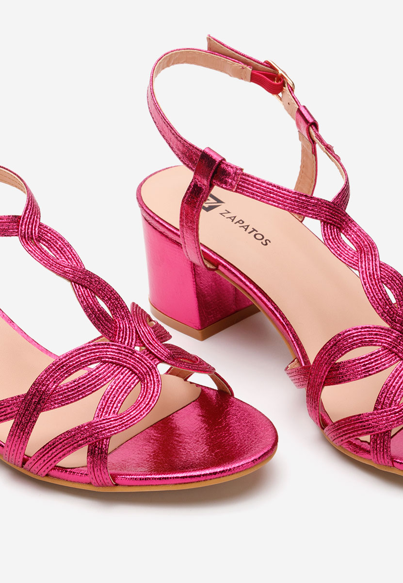 Fuksjowe sandały na słupku Siltia