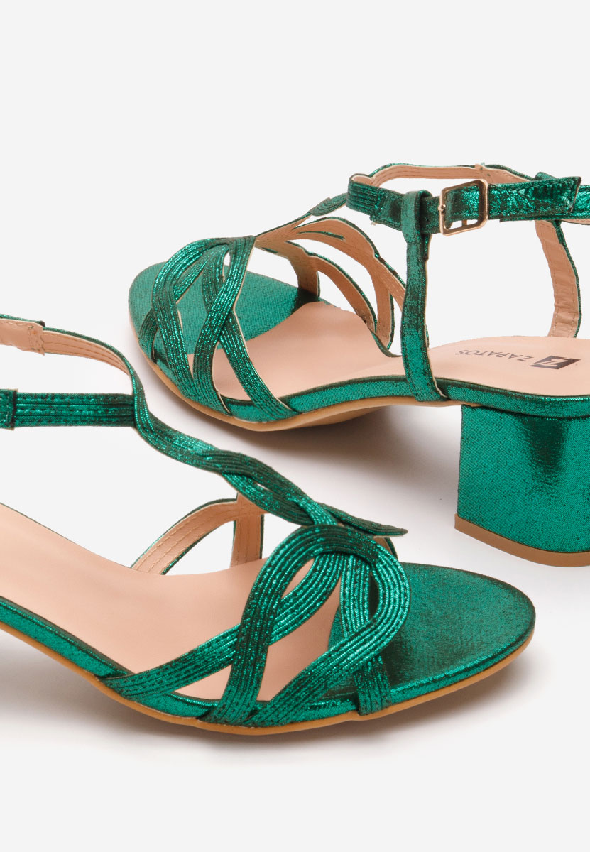 Zielone sandały na słupku Siltia