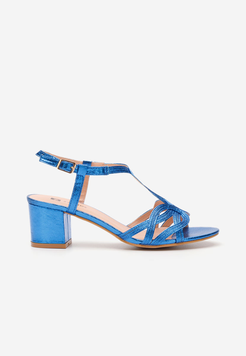 Niebieskie sandały na słupku Siltia