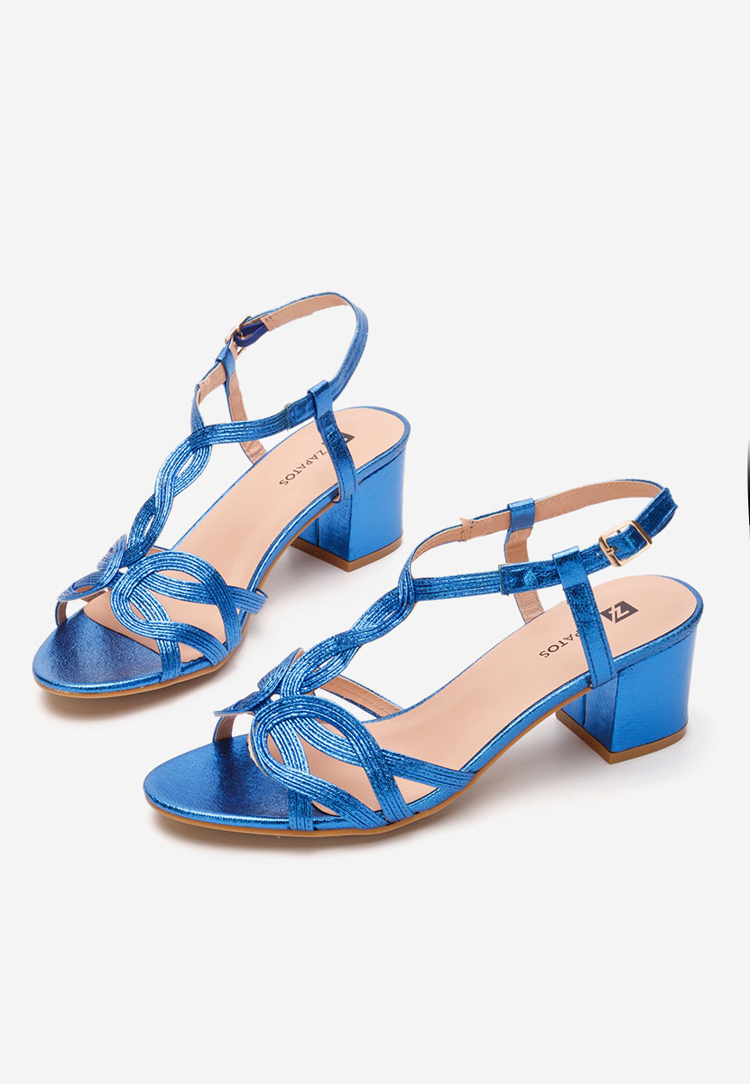 Niebieskie sandały na słupku Siltia