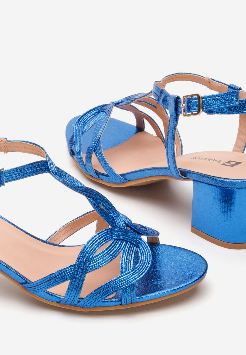 Niebieskie sandały na słupku Siltia