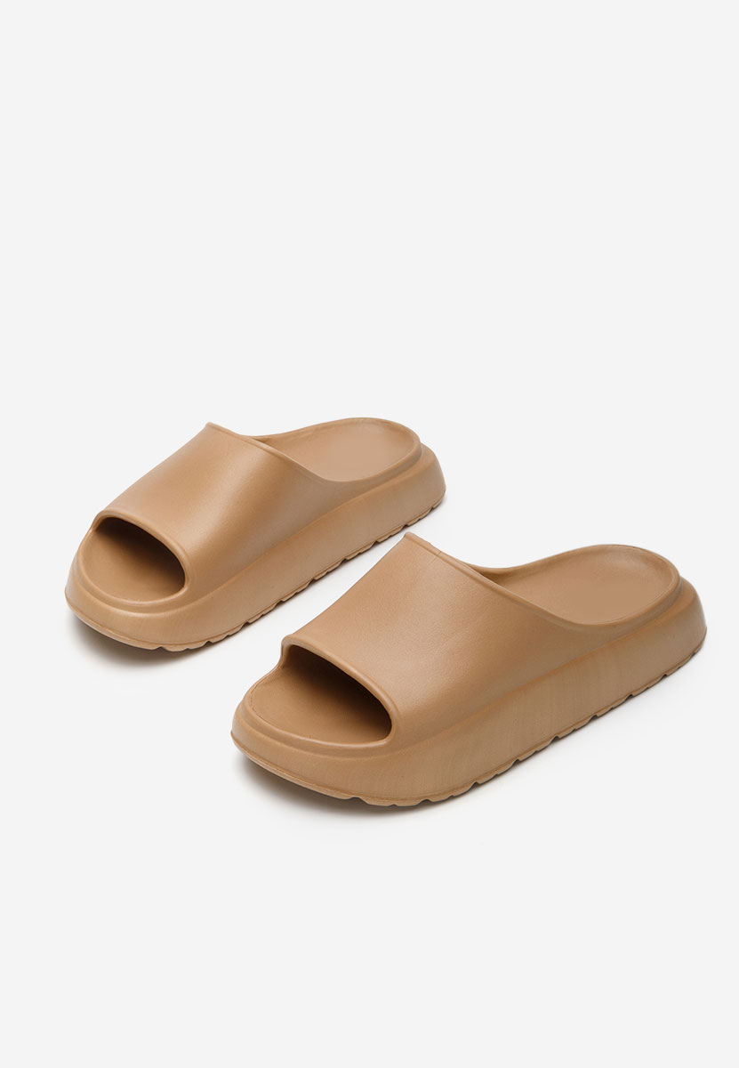 Khaki klapki basenowe damskie Pelara