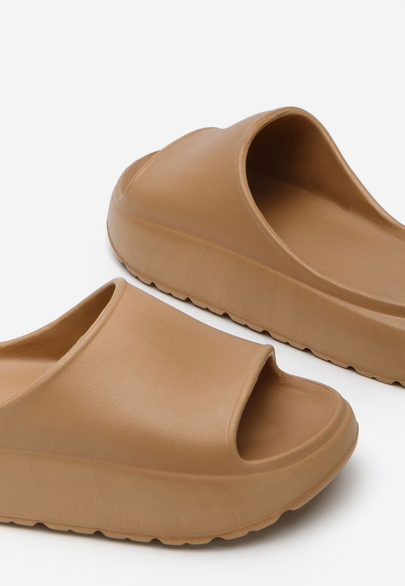 Khaki klapki basenowe damskie Pelara