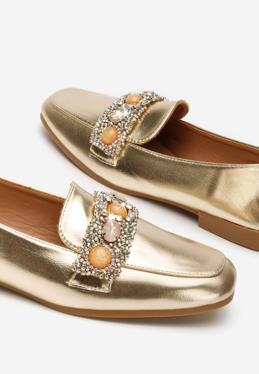 Złote mokasyny damskie Teara V2