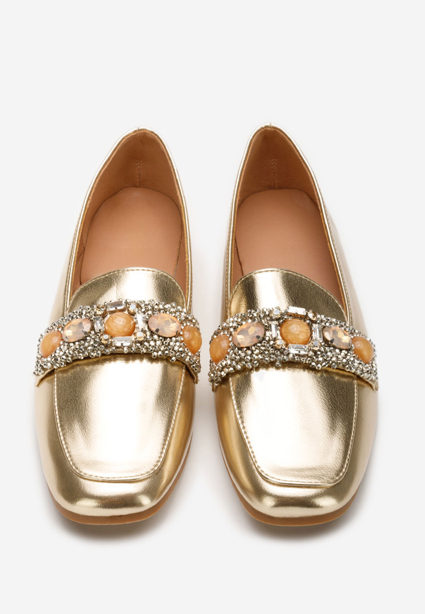 Złote mokasyny damskie Teara V2