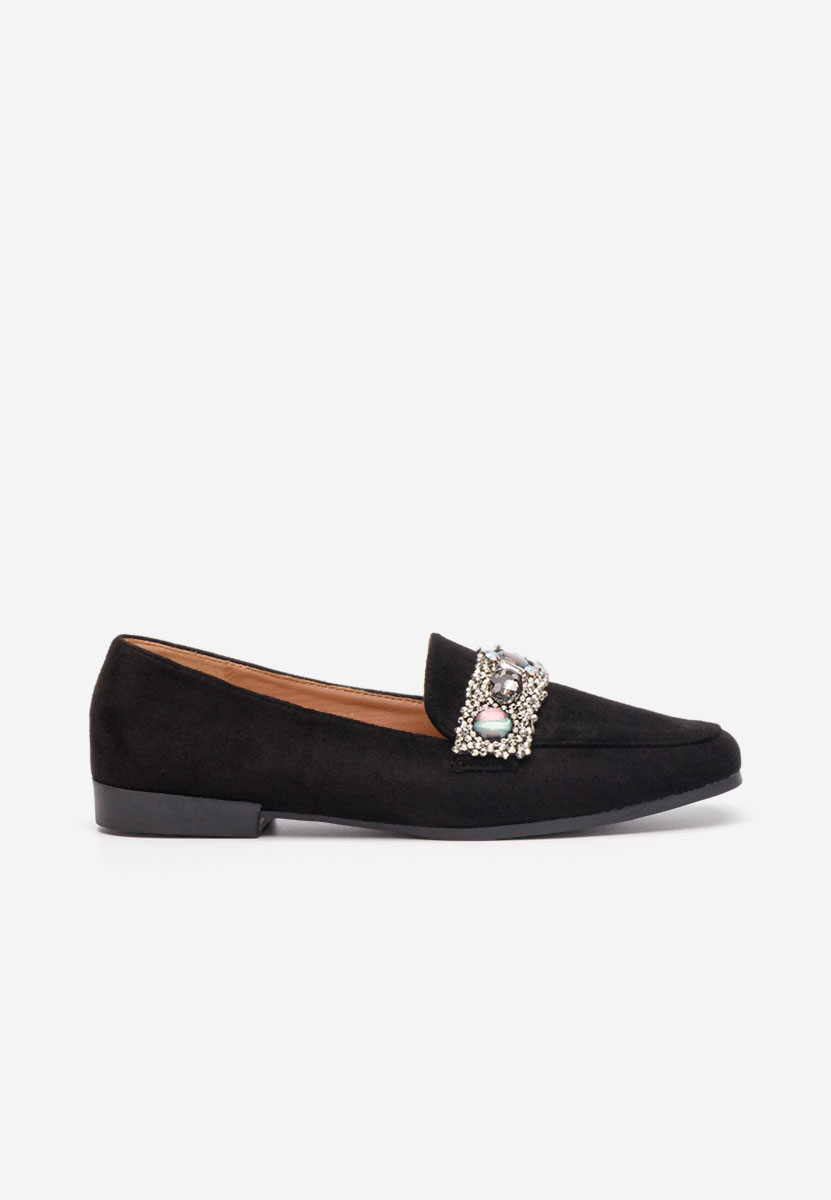 Czarne eleganckie mokasyny damskie Teara
