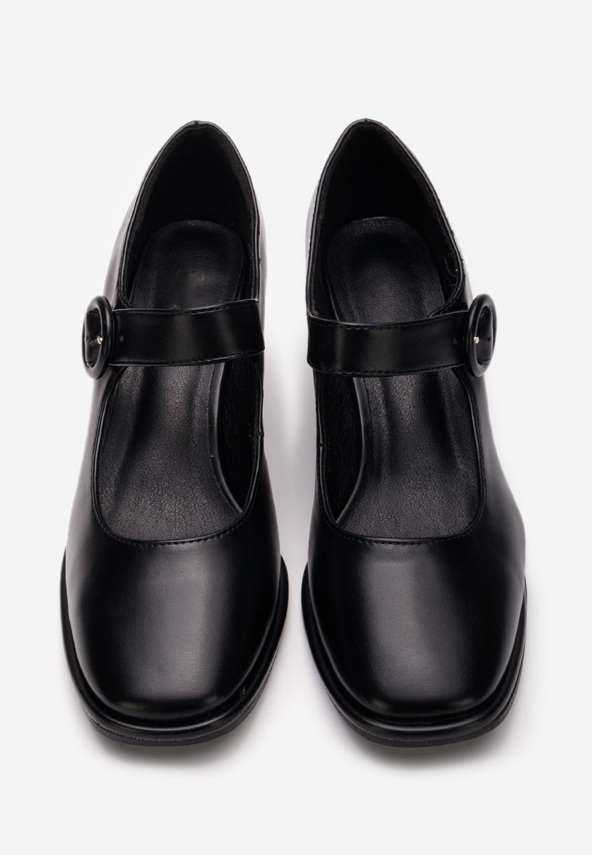 Czarne czółenka na słupku Valerea