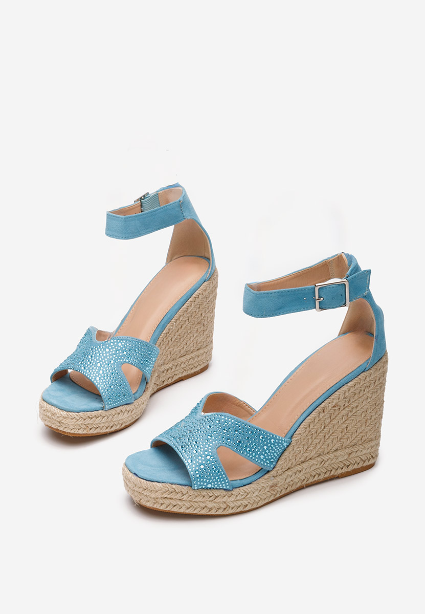 Niebieski espadryle na koturnie Josia