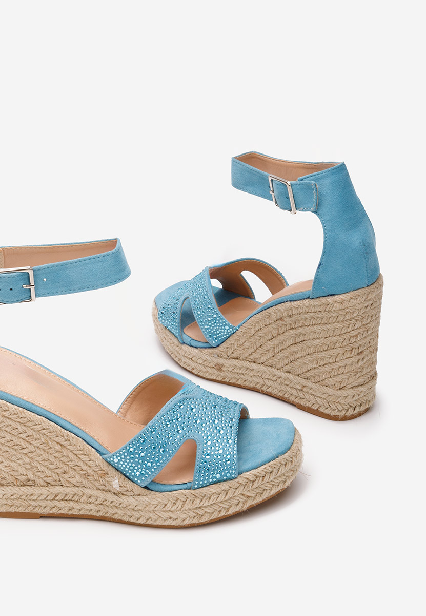 Niebieski espadryle na koturnie Josia
