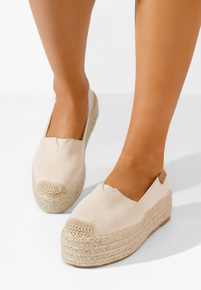 Beżowe espadryle na platformie Laguna