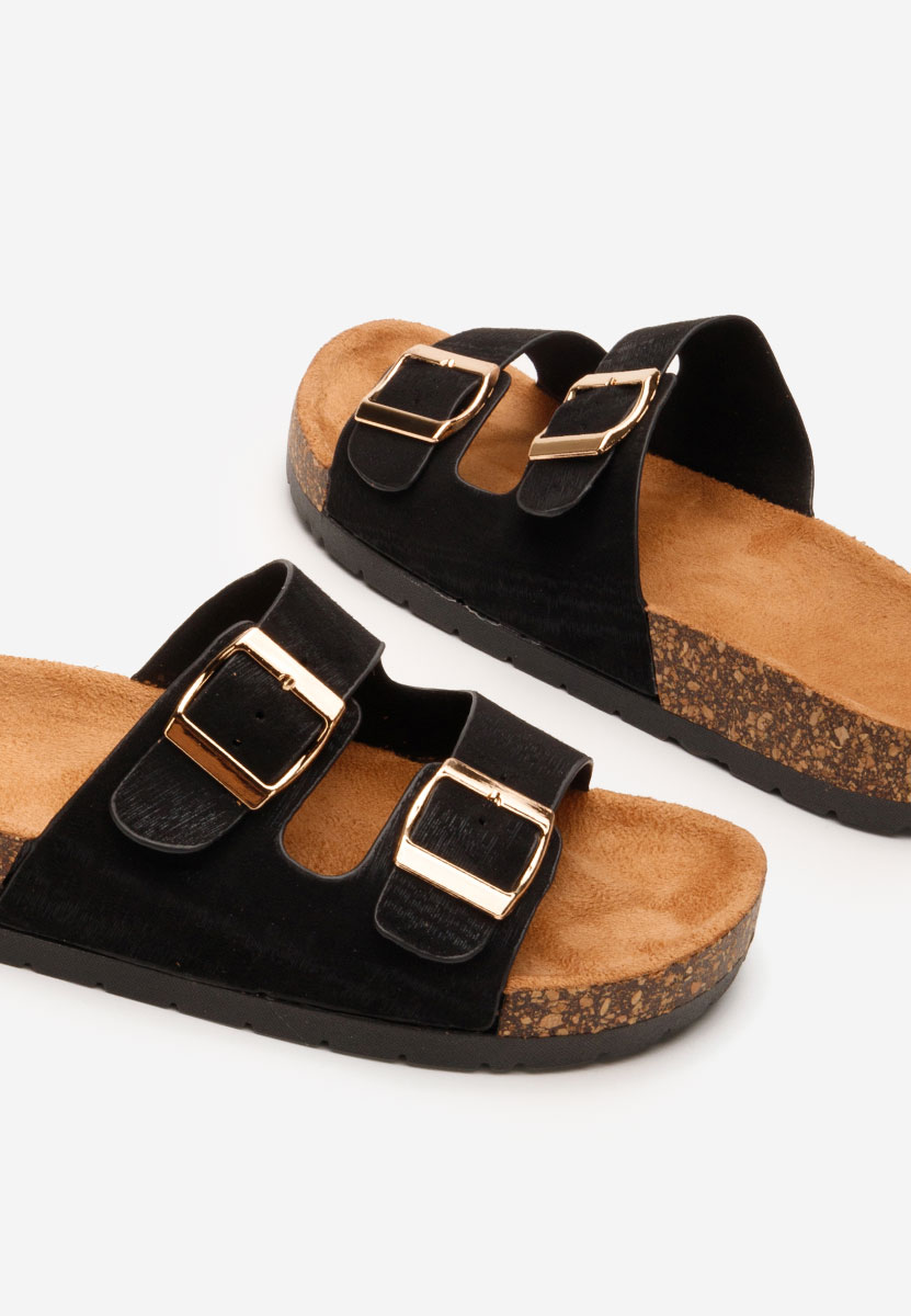 Czarne klapki damskie Breana