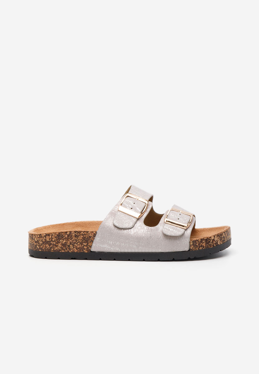 Srebrne klapki damskie Breana