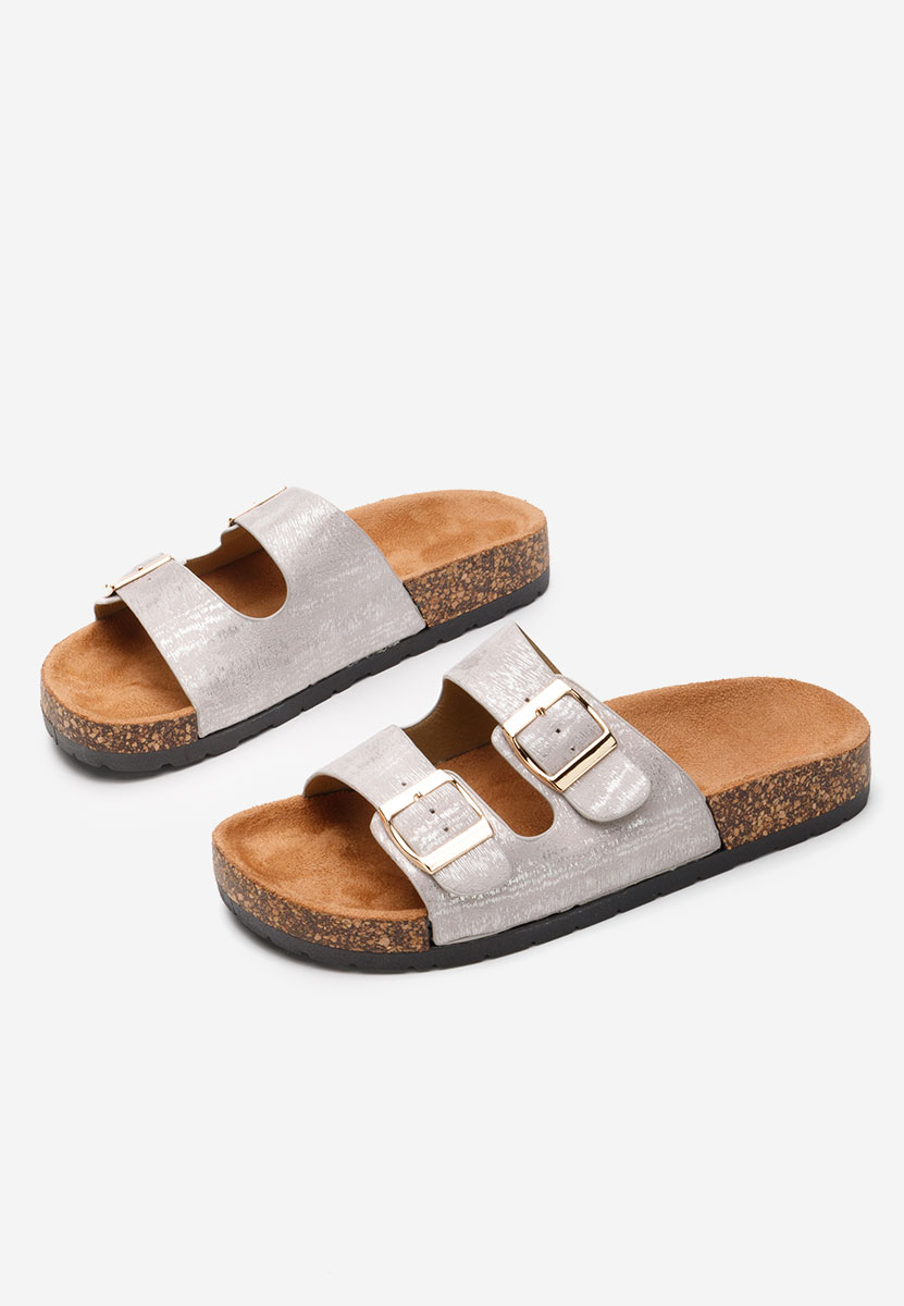 Srebrne klapki damskie Breana