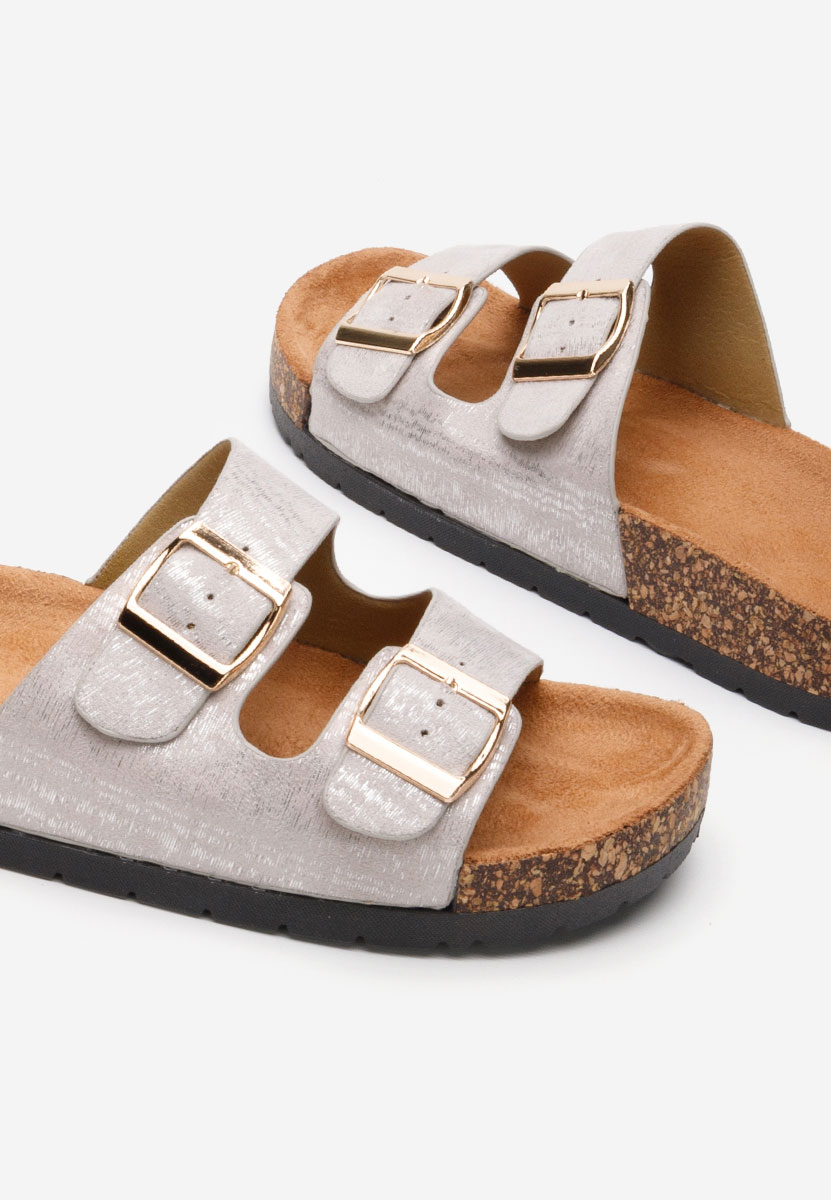 Srebrne klapki damskie Breana