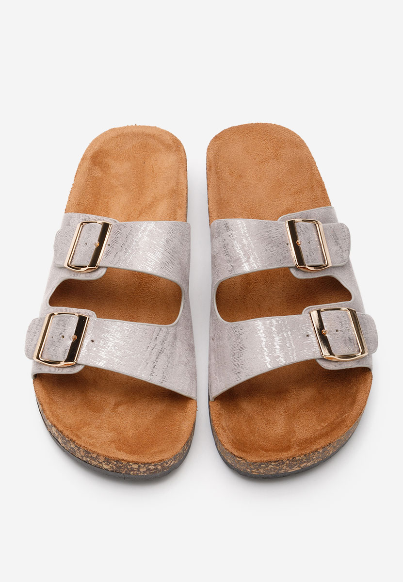 Srebrne klapki damskie Breana