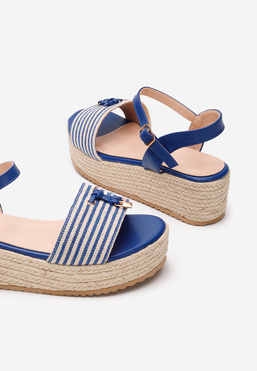 Niebieskie espadryle na koturnie Denika