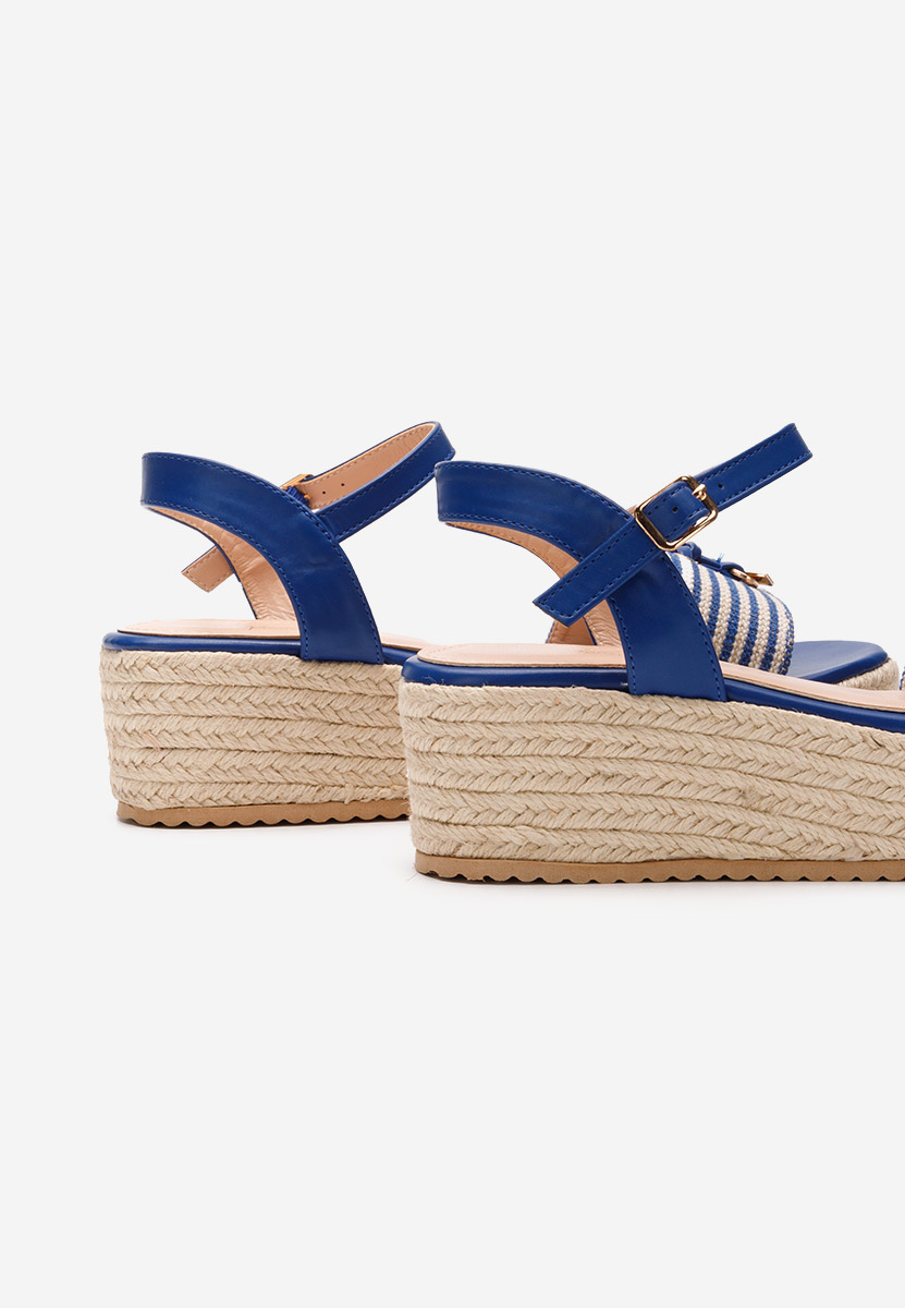 Niebieskie espadryle na koturnie Denika