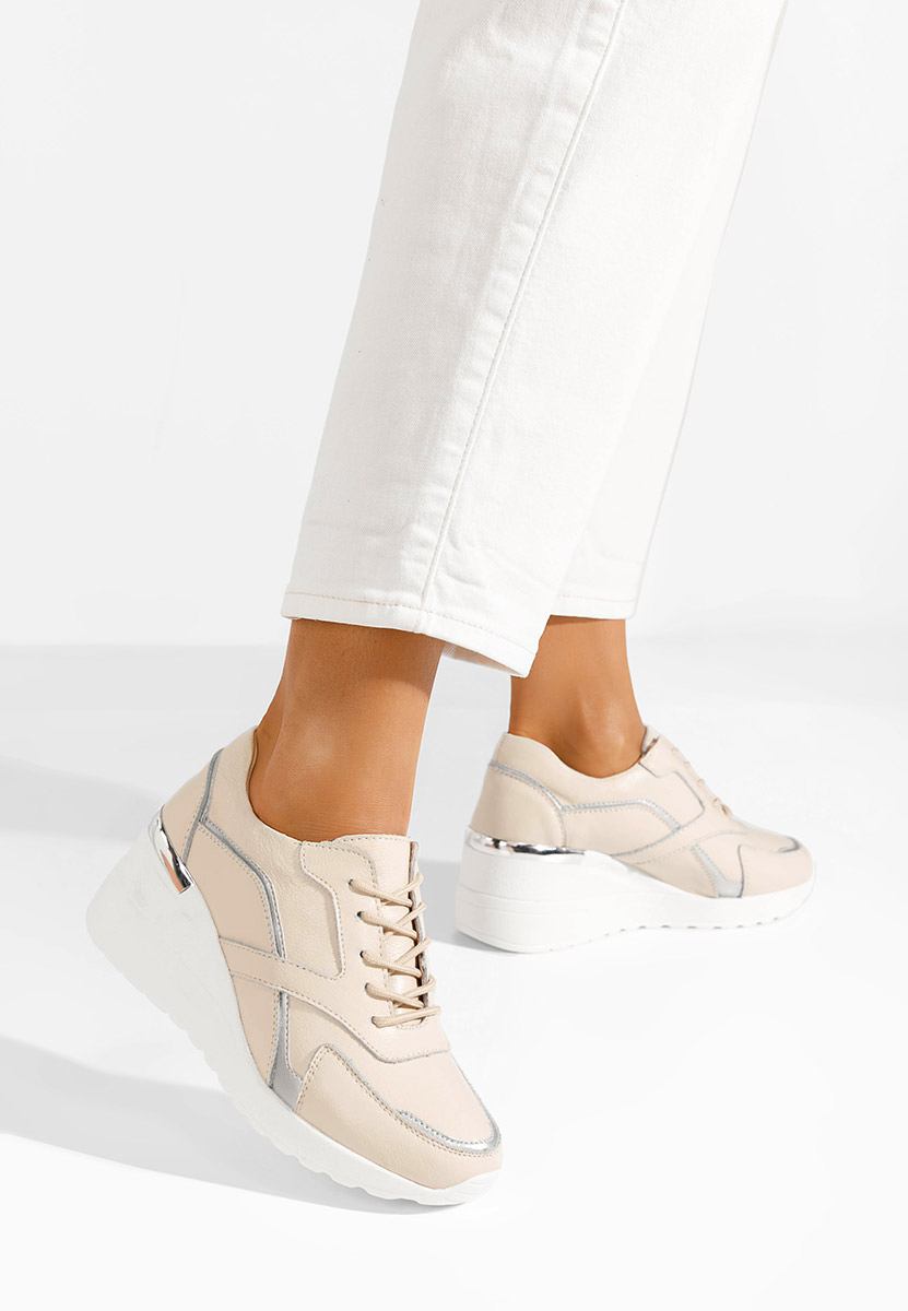 Beżowe sneakersy damskie Nayra
