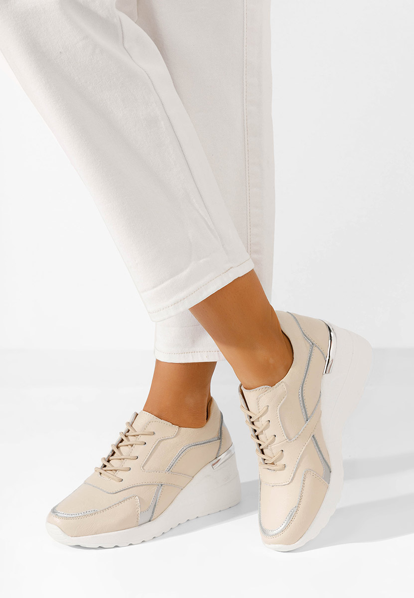 Beżowe sneakersy damskie Nayra