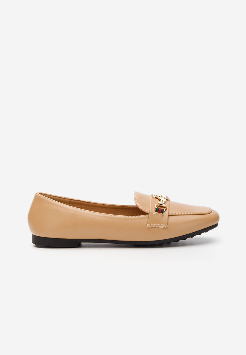 Khaki eleganckie mokasyny damskie Tamera