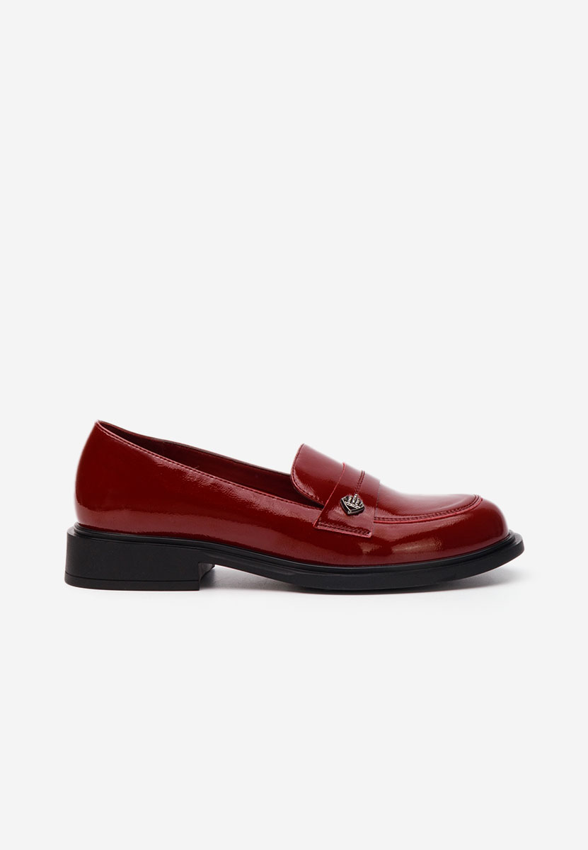 Bordowe loafers damskie Grapila