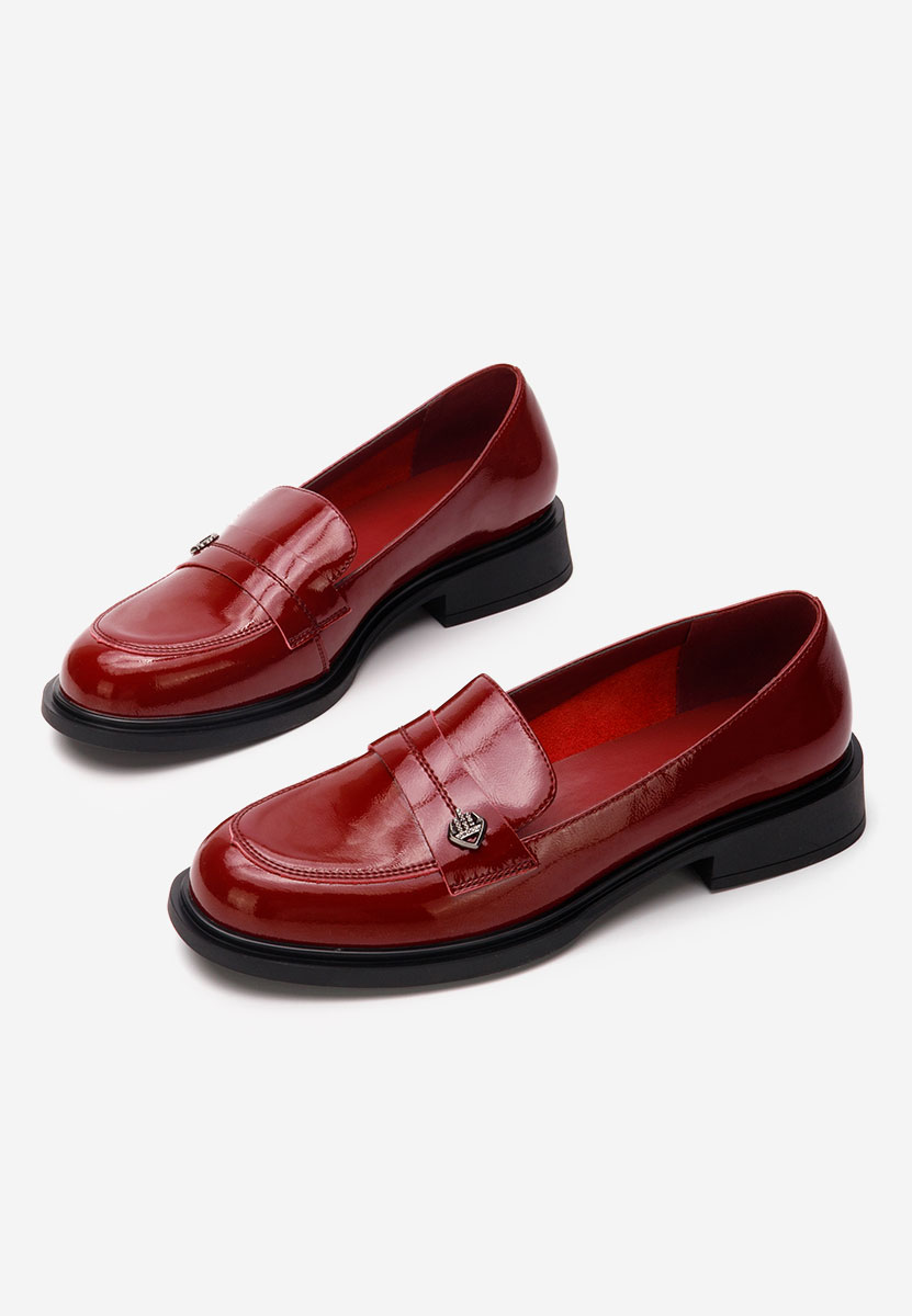 Bordowe loafers damskie Grapila