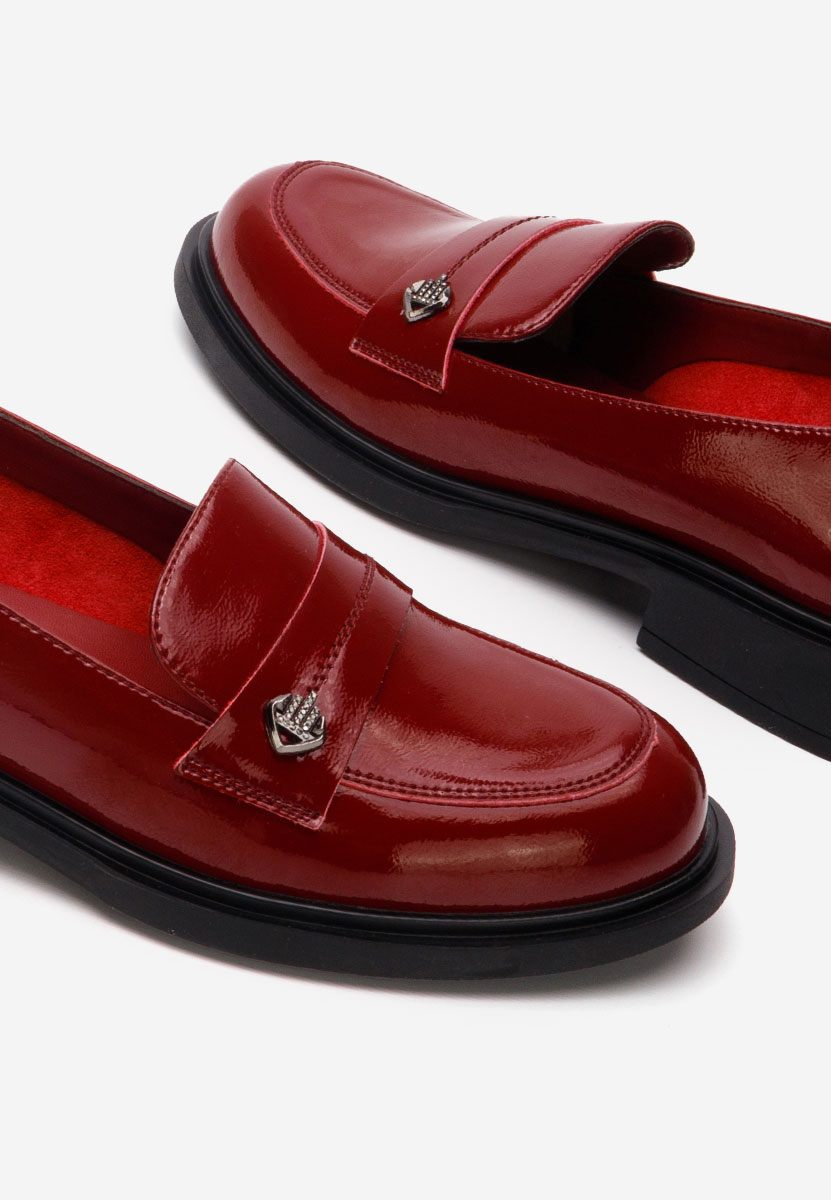 Bordowe loafers damskie Grapila